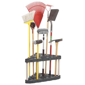 Plastic Garage Corner Tool Tower Rack, Easy to Assemble, Organizes up to 30 Long-Handled Tools/Rakes/ Brooms/Shovles for Home/House/Outdoor/Sheds